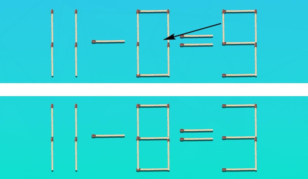 Itt láthatod, hogy melyik gyufát hova kell áthelyezni, hogy az egyenlőség helyes legyen / kollázs Moje